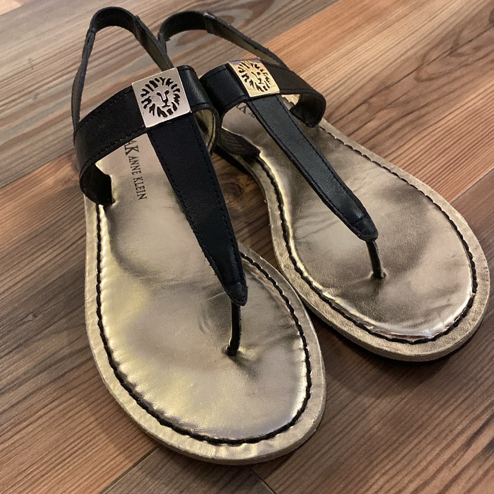 NWOT AK Anne Klein Tresca  Women's Black Sandals Shoes Size 6.5